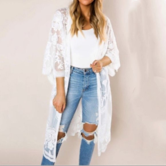 Tops - Crochet Mesh Duster